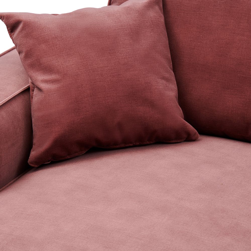 Canapés - Kendall Sofa With Chaise Longue Left, velvet, misty rose - RIVIERA MAISON