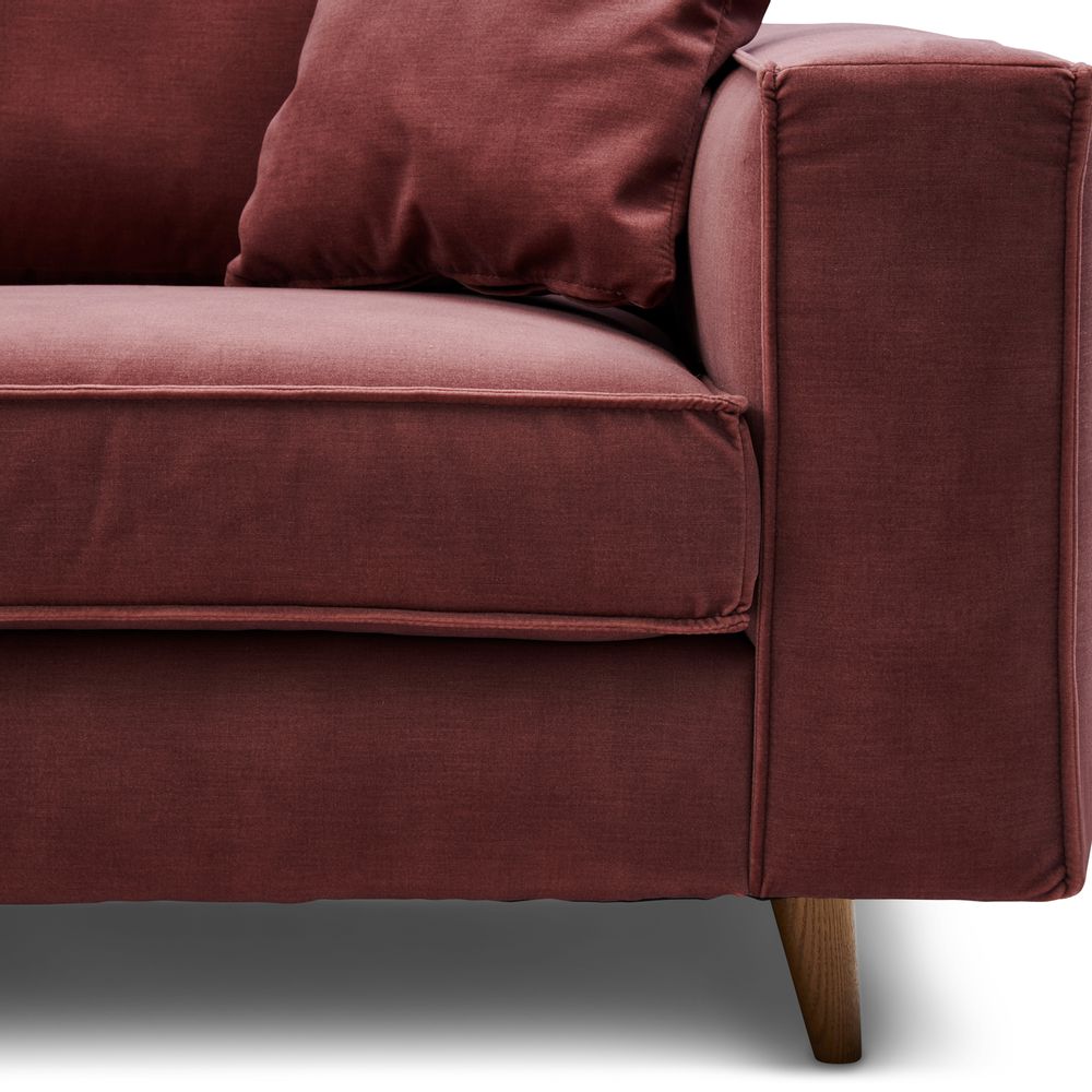 Canapés - Kendall Sofa With Chaise Longue Left, velvet, misty rose - RIVIERA MAISON