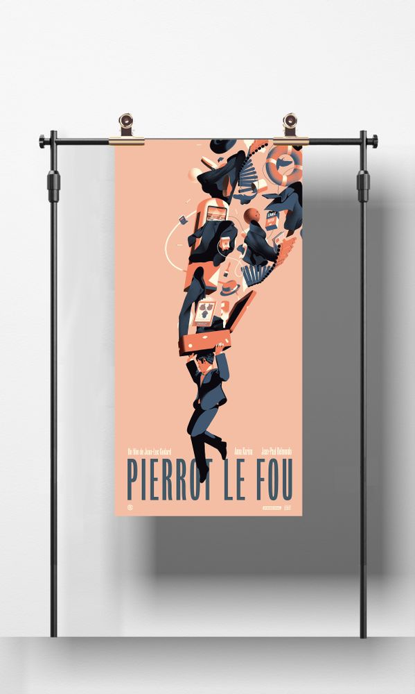 Affiches - AFFICHE PIERROT LE FOU - VARIANT - PLAKAT - DESIGNING MOVIE POSTERS -