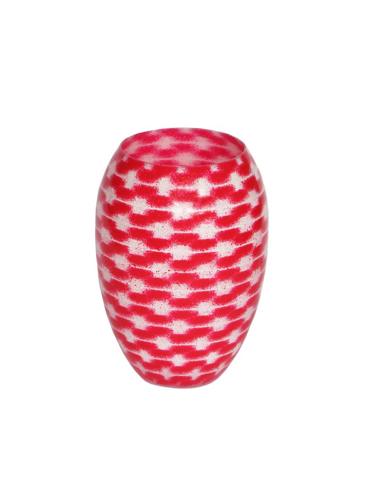 Decorative objects - Red Resonance Barrel Vase MED - SYNCHROPAINT