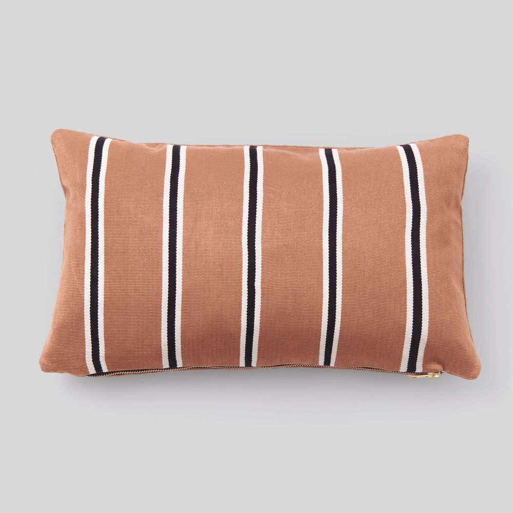 Comforters and pillows - LISO STRIPES CUSHION CACAO - NATA Y LIMÓN