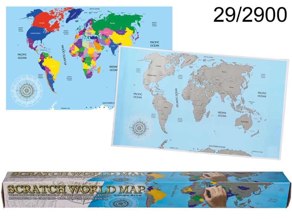 Objets personnalisables - Mappemonde pour gratter - OUT OF THE BLUE