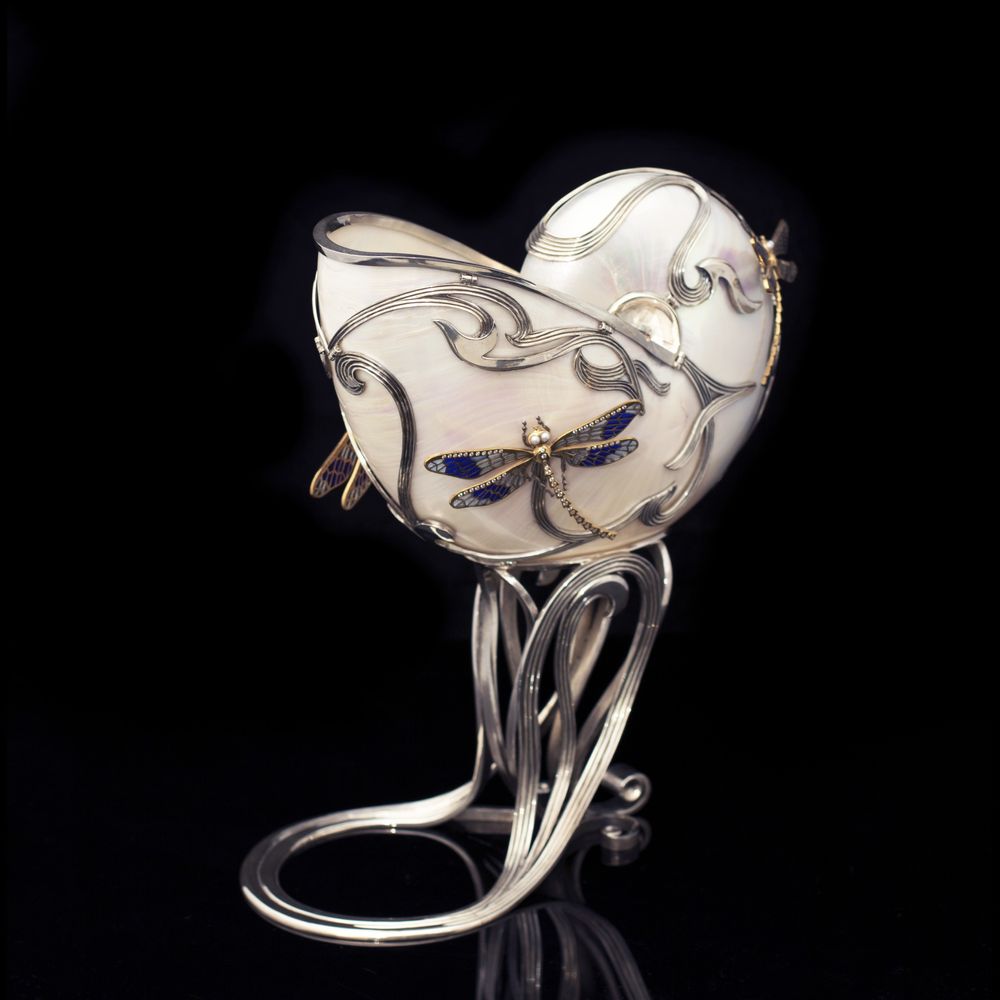 Jewelry - Spring Silver Vase with Enamel and Sea Shell - ORMAS GROUP