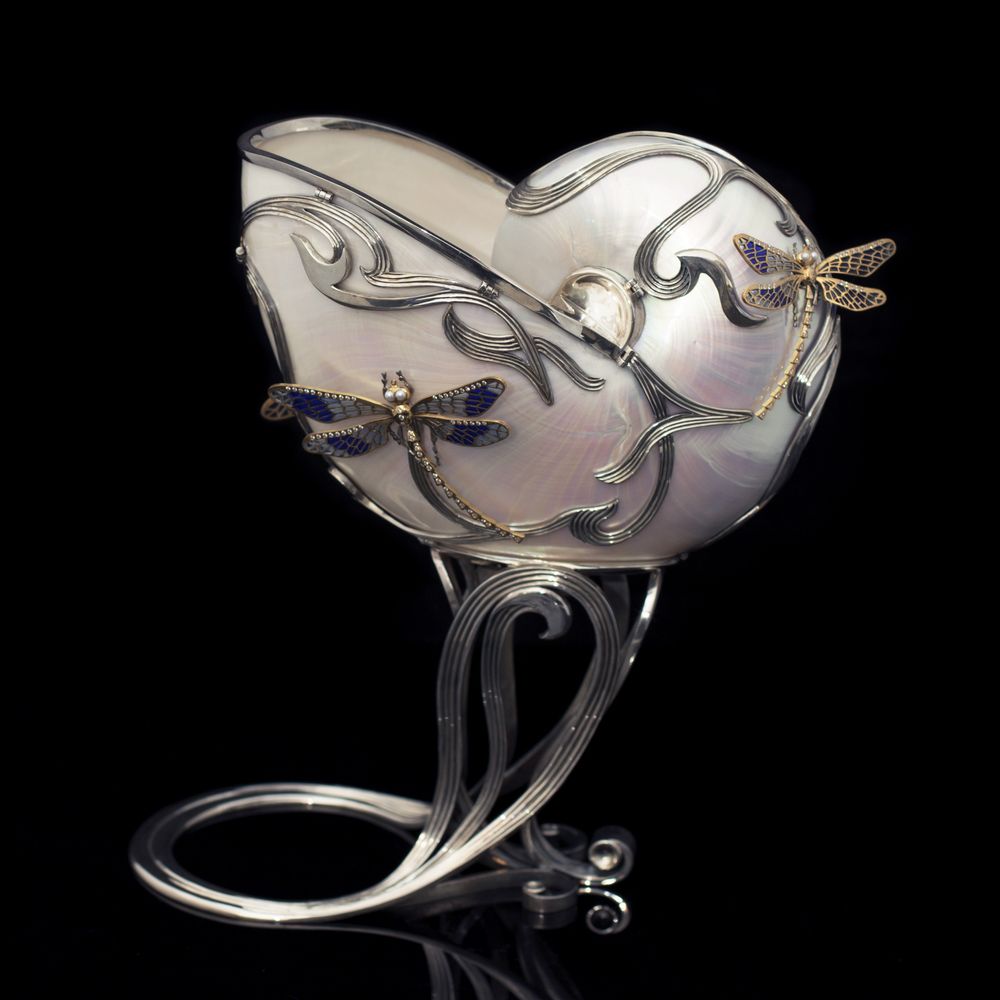 Jewelry - Spring Silver Vase with Enamel and Sea Shell - ORMAS GROUP