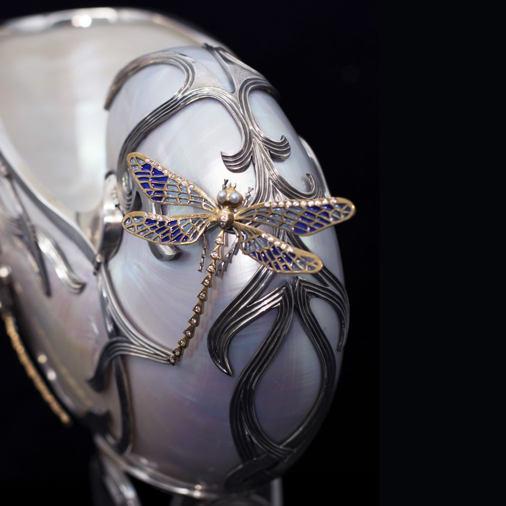Jewelry - Spring Silver Vase with Enamel and Sea Shell - ORMAS GROUP