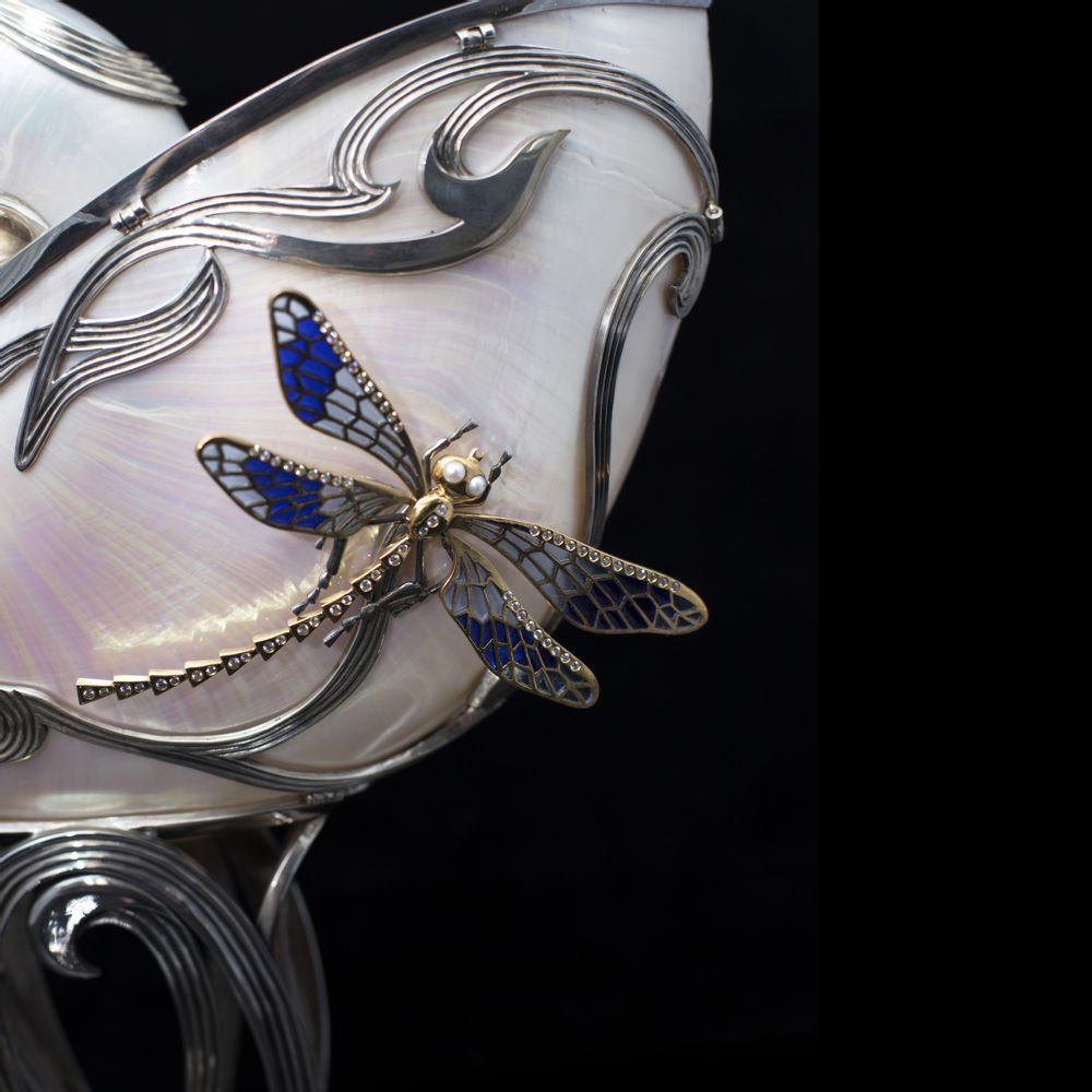 Jewelry - Spring Silver Vase with Enamel and Sea Shell - ORMAS GROUP