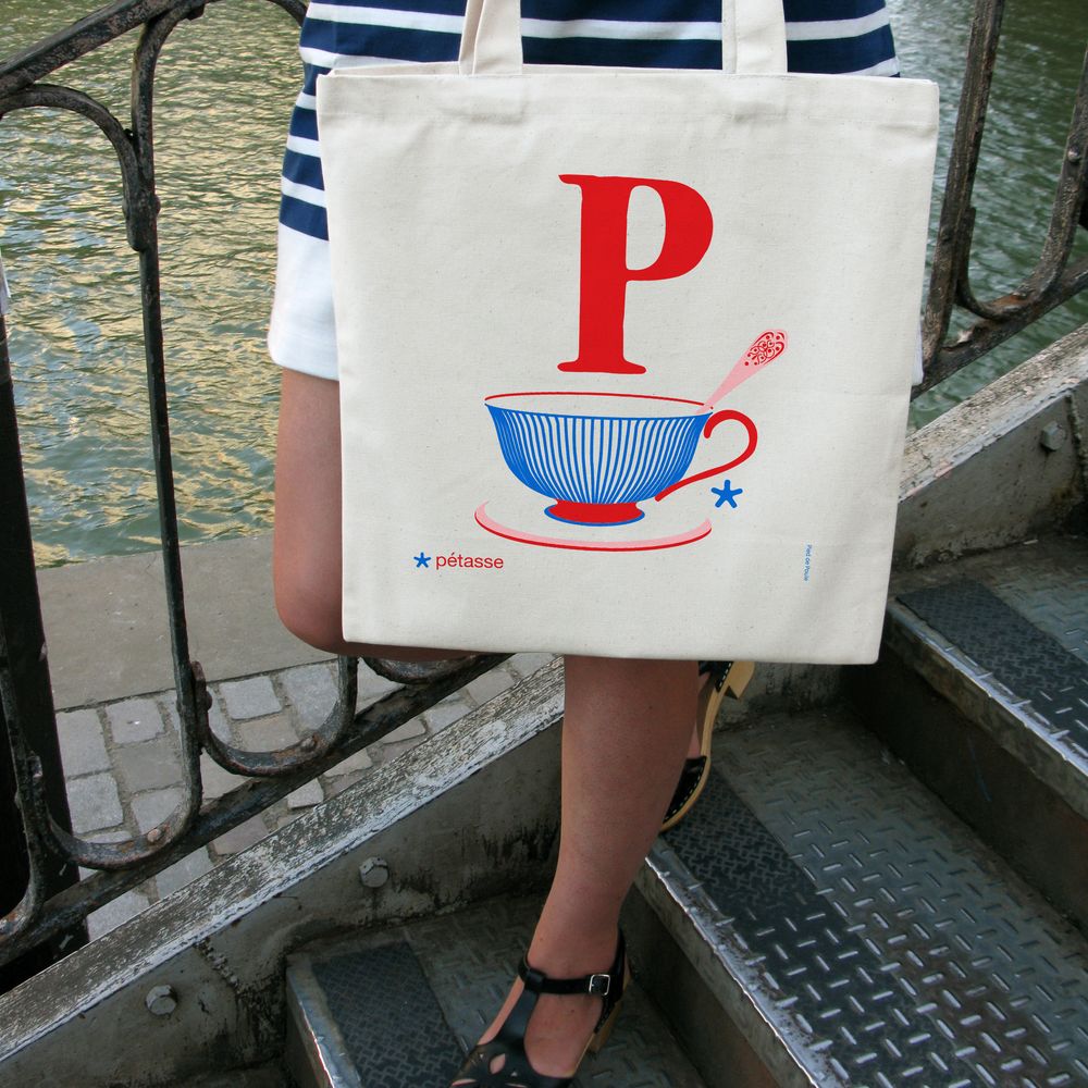 Bags and totes - TOTE BAG - SWEET WORDS - PIED DE POULE