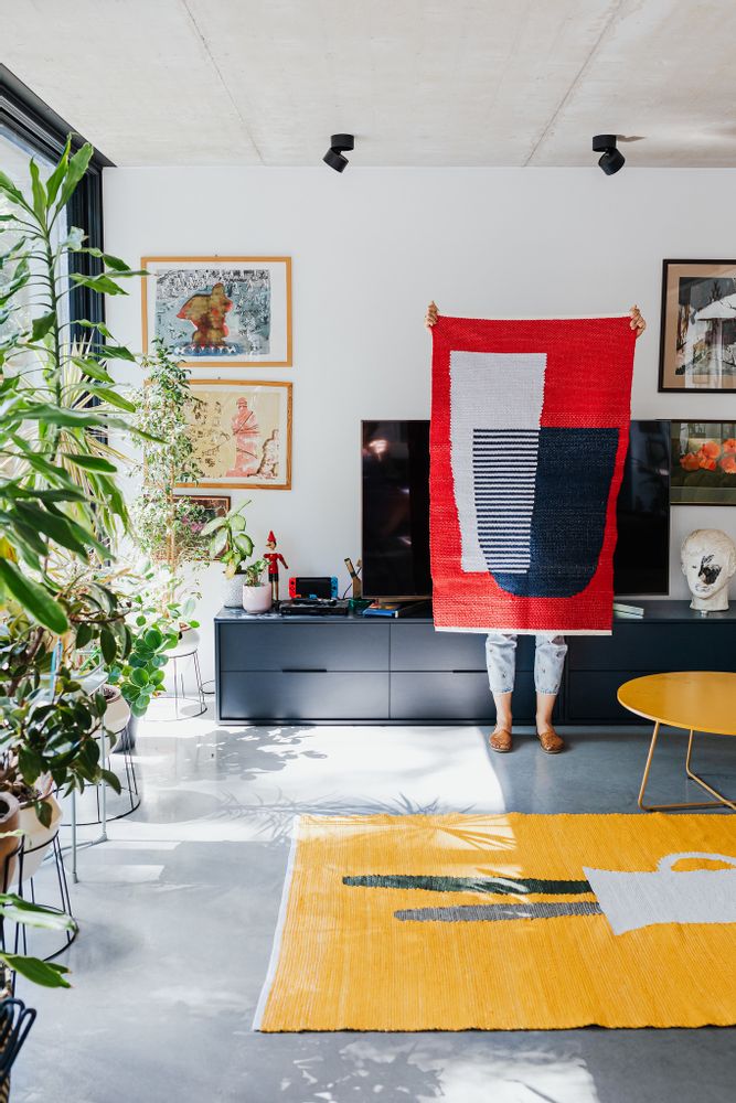 Other wall decoration - RED large cotton rug - TARTARUGA