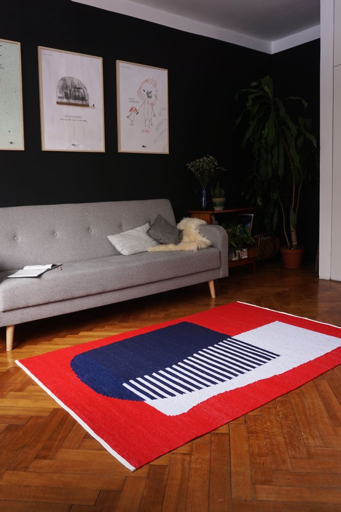 Other wall decoration - RED large cotton rug - TARTARUGA