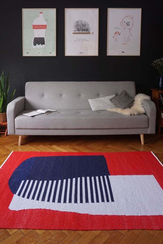 Other wall decoration - RED large cotton rug - TARTARUGA