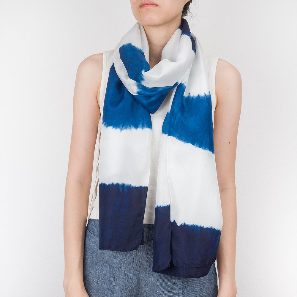 Scarves - Silk Scarf - Waves - SLOWSTITCH STUDIO