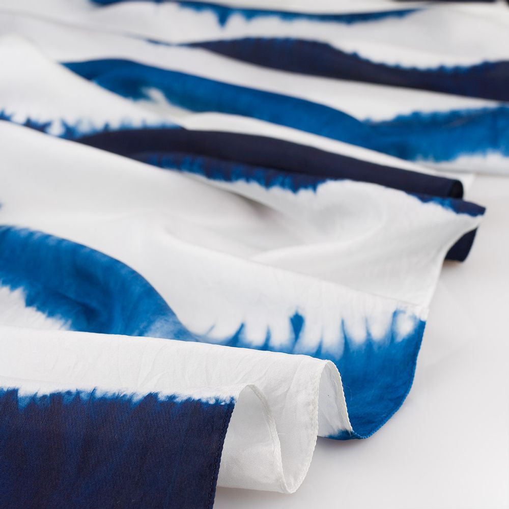Scarves - Silk Scarf - Waves - SLOWSTITCH STUDIO
