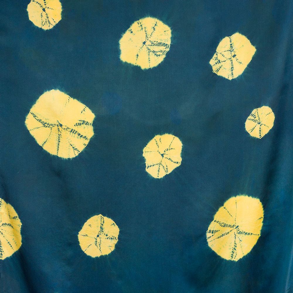 Scarves - Silk Scarf - Gold Lily Pads - SLOWSTITCH STUDIO