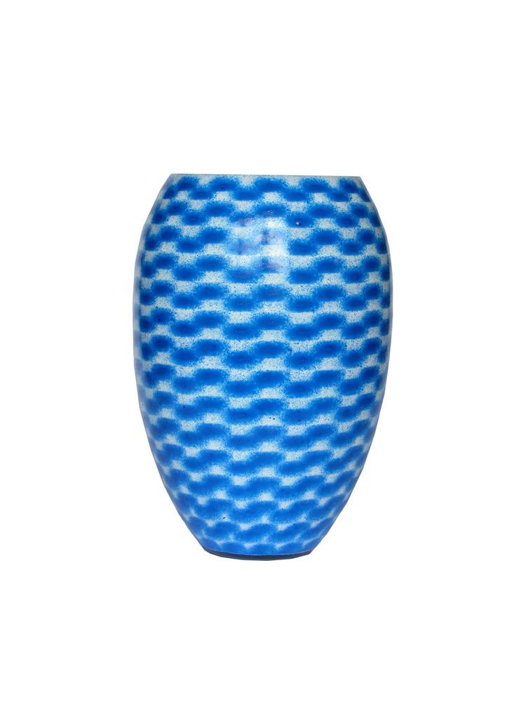 Bols - Middle Blue River Barrel Vase Big - SYNCHROPAINT
