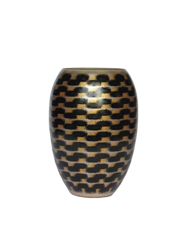 Vases - Gold Shadow River Barrel Vase Medium - SYNCHROPAINT