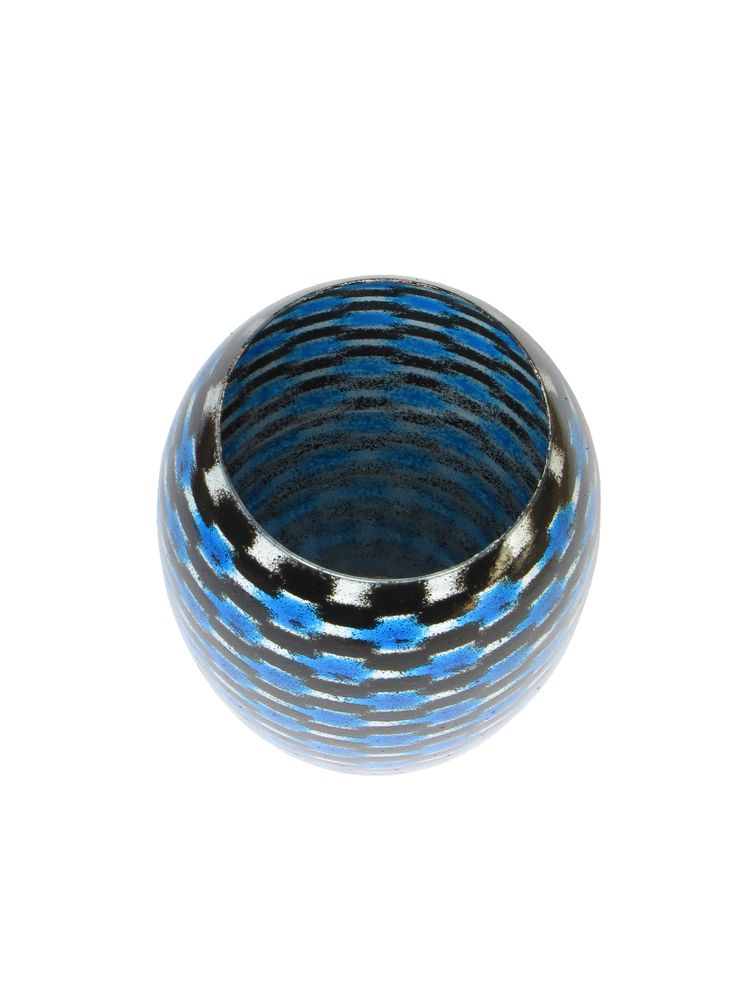 Vases - Blue Teleport Barrel Vase MED - SYNCHROPAINT