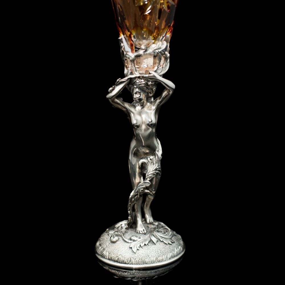 Sculptures, statuettes and miniatures - Adam and Eve Crystal Champagne and Wine Glasses - ORMAS GROUP