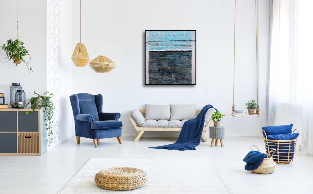 Tableaux - Tableau collection Atlas odyssée bleue - ESTUDIO ANGELES ORIGINAL PAINTING S.L