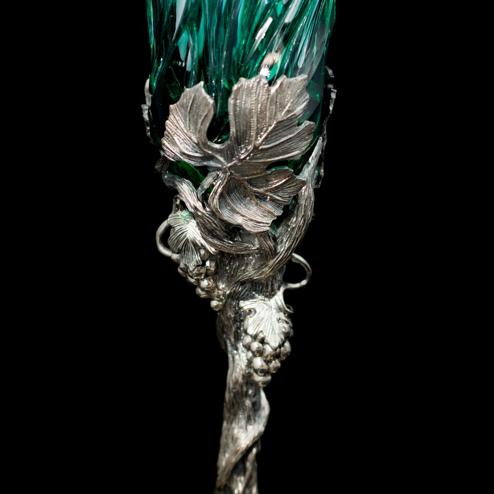 Sculptures, statuettes et miniatures - Spring Silver Crystal Champagne and Wine Glasses - ORMAS GROUP