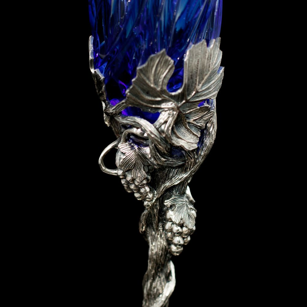 Sculptures, statuettes et miniatures - Spring Silver Crystal Champagne and Wine Glasses - ORMAS GROUP