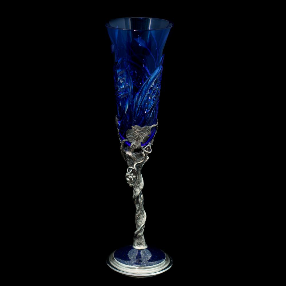 Sculptures, statuettes et miniatures - Spring Silver Crystal Champagne and Wine Glasses - ORMAS GROUP