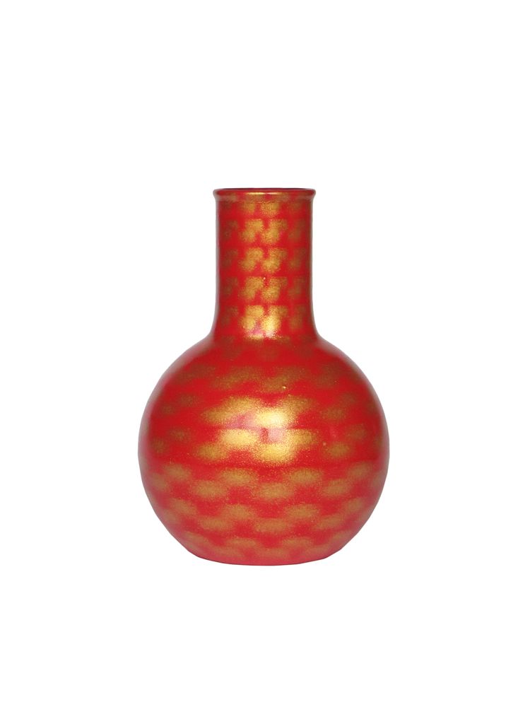 Objets de décoration - Gold on Red River Balloon Flask Medium - SYNCHROPAINT
