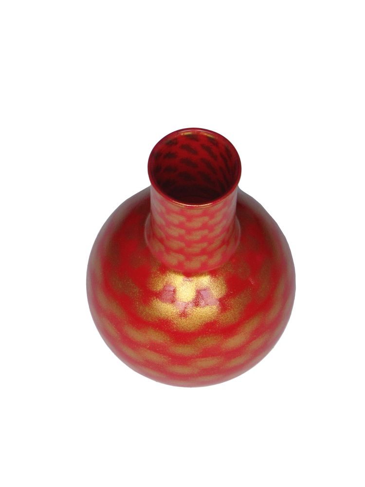 Objets de décoration - Gold on Red River Balloon Flask Medium - SYNCHROPAINT