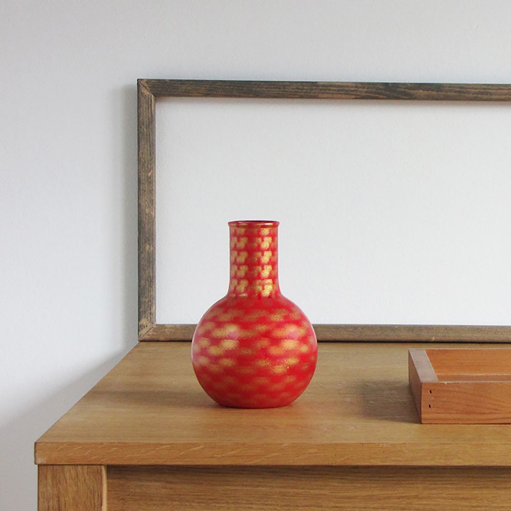 Objets de décoration - Gold on Red River Balloon Flask Medium - SYNCHROPAINT
