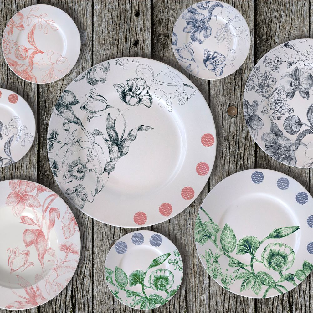 Ceramic - Marie Antoinette Plates Collection - FRANCESCA COLOMBO