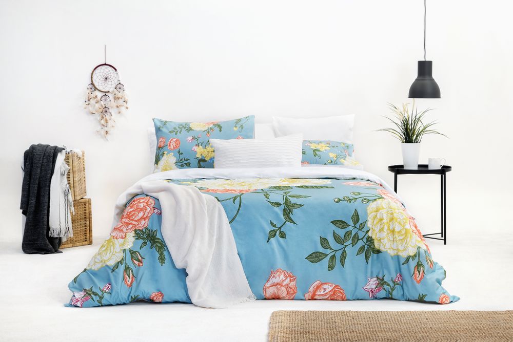 Bed linens - Ocean Flowers Duvet Cover Set - MARSALA HOME ®