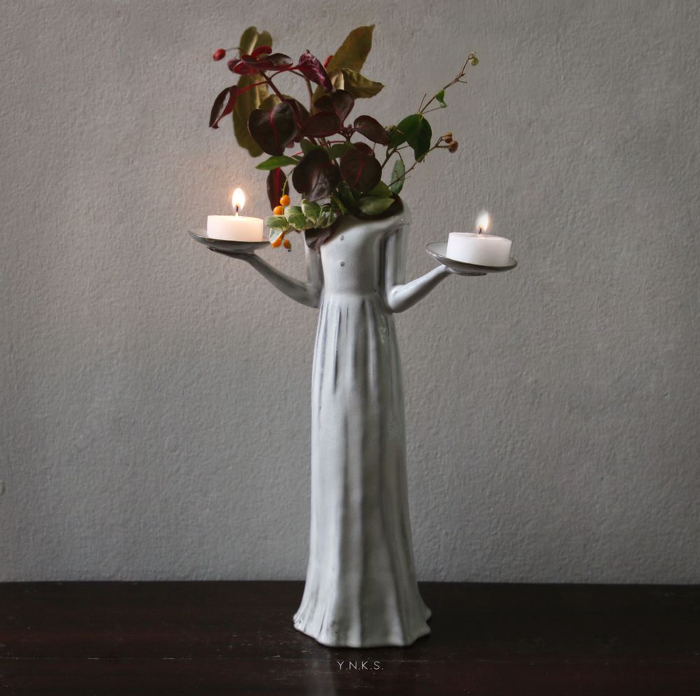 Vases - Bird Girl Vase & Bougeoir - YARNNAKARN