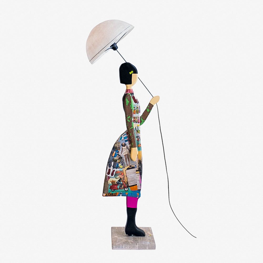 Sculptures, statuettes et miniatures - COLLAGE | Lampadaire fille - SKITSO