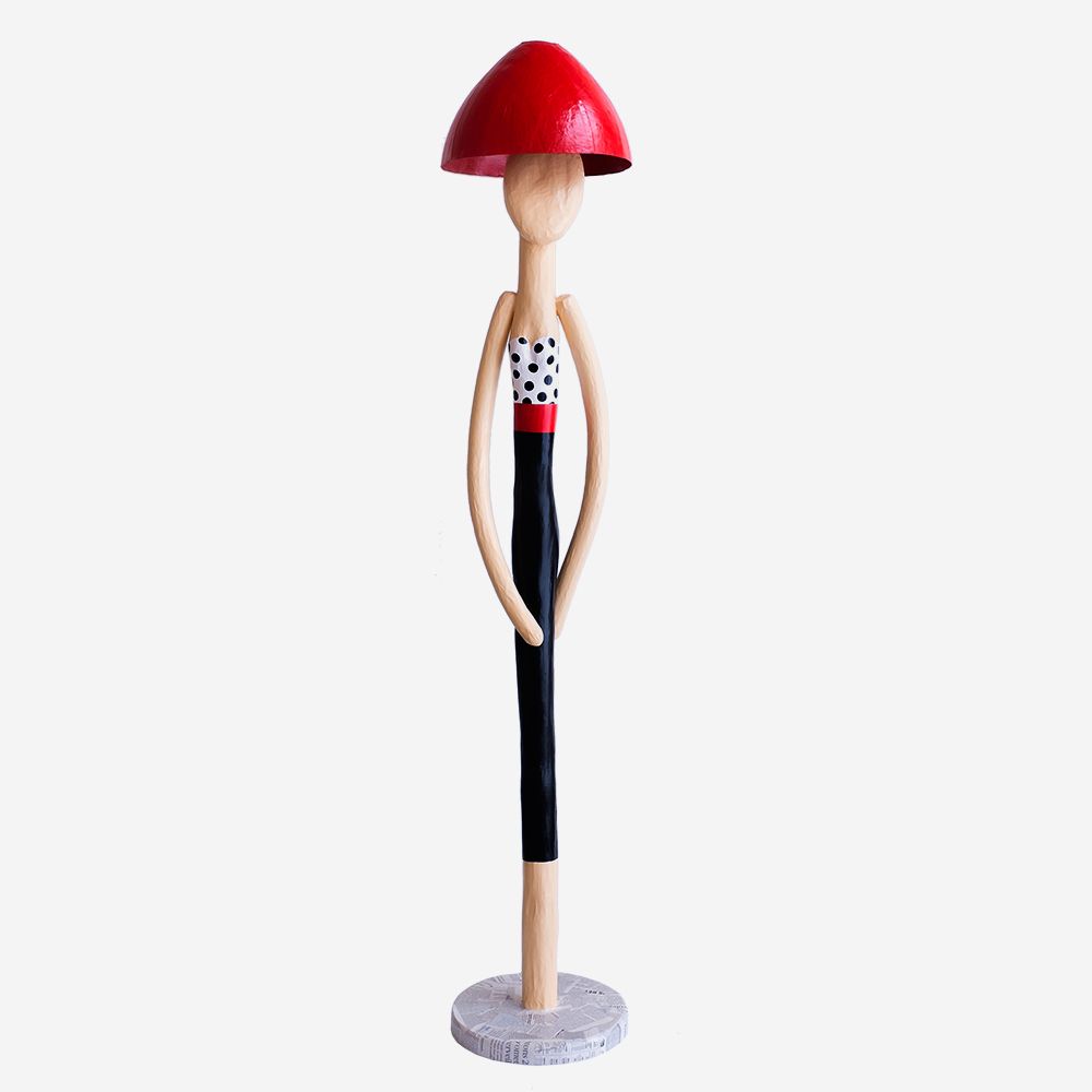 Sculptures, statuettes and miniatures - KIKI | Paper mache floor lamp - SKITSO