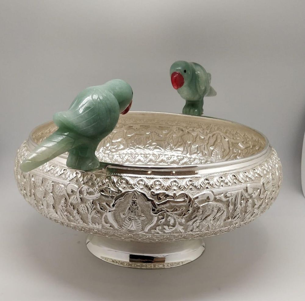 Goldsmithing - PARROT BOWL SILVERWARE - INDIA - BESPOKE HOME JEWELS BY MINJAL J