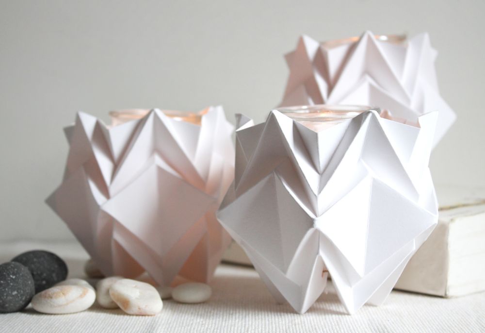 Decorative objects - Origami Tealights Holders - Pakc of 3 - TEDZUKURI ATELIER