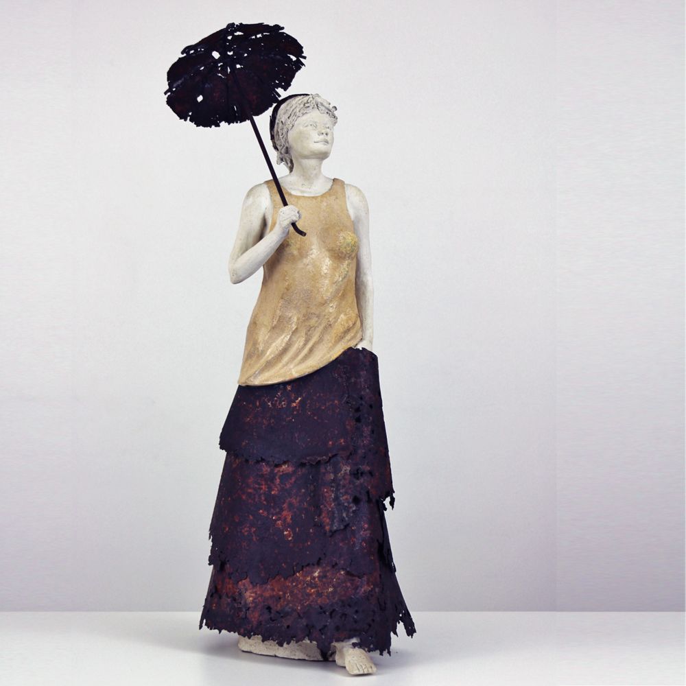 Sculptures, statuettes et miniatures - Sous l'ombrelle de dentelle - BLANDINE ROSSA DESTOUCHES