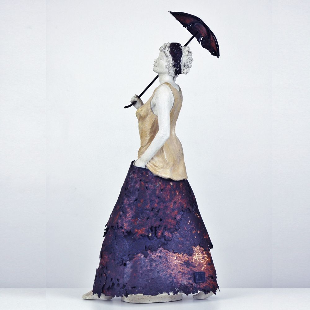 Sculptures, statuettes et miniatures - Sous l'ombrelle de dentelle - BLANDINE ROSSA DESTOUCHES