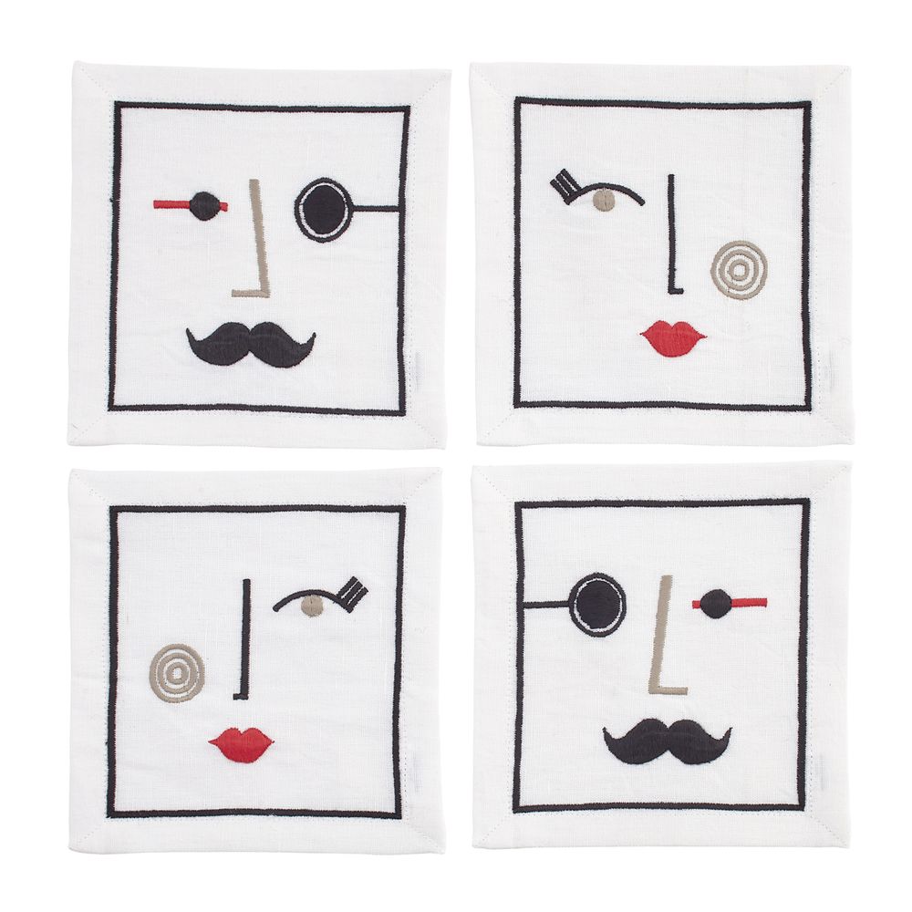 Napkins - Mr. & Mrs. Muse Cocktail Napkins - JONATHAN ADLER