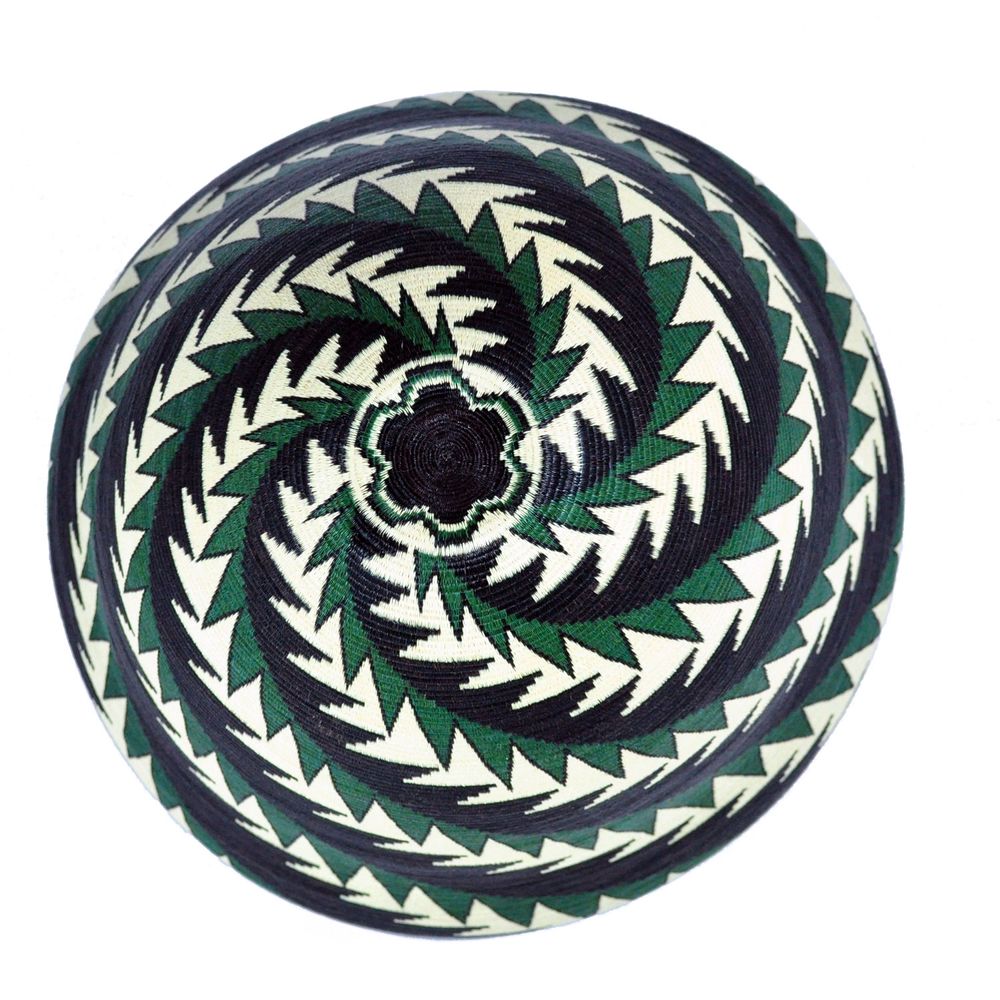 Objets de décoration - Panier Wounaan Motif plumes vertes et noires - RAINFOREST BASKETS