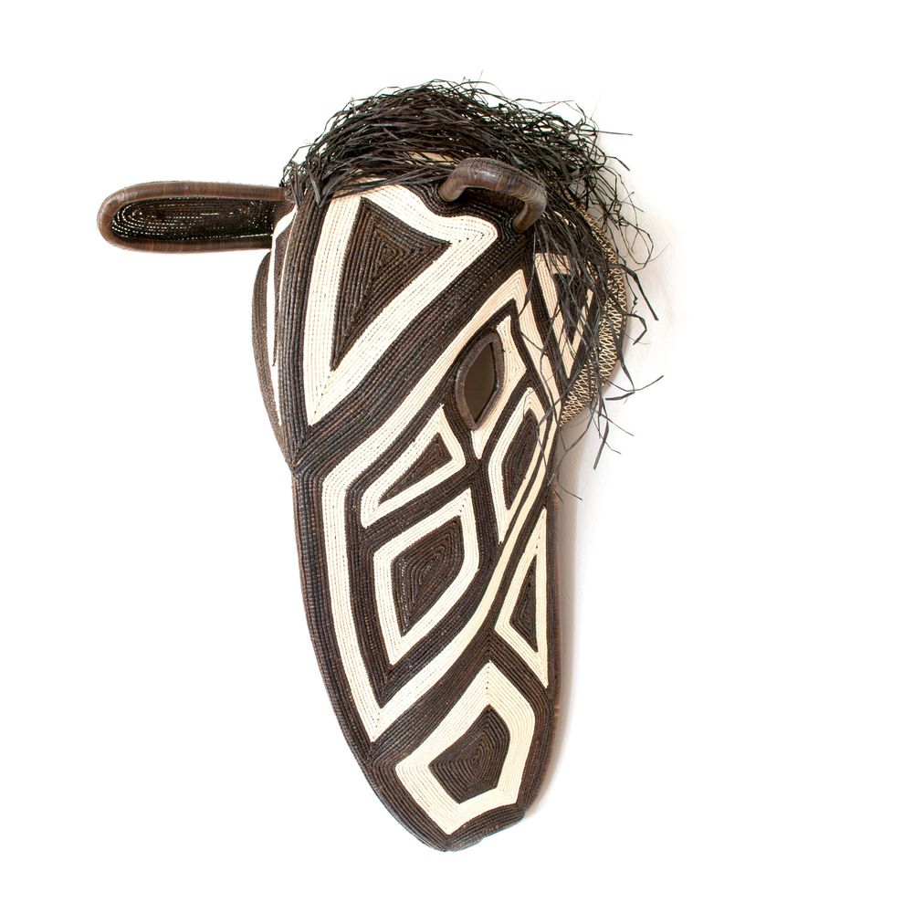 Decorative objects - Grande Black & White Embera Horse Mask - RAINFOREST BASKETS