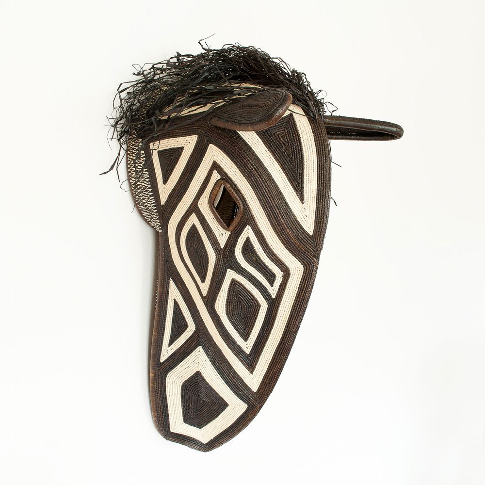Decorative objects - Grande Black & White Embera Horse Mask - RAINFOREST BASKETS