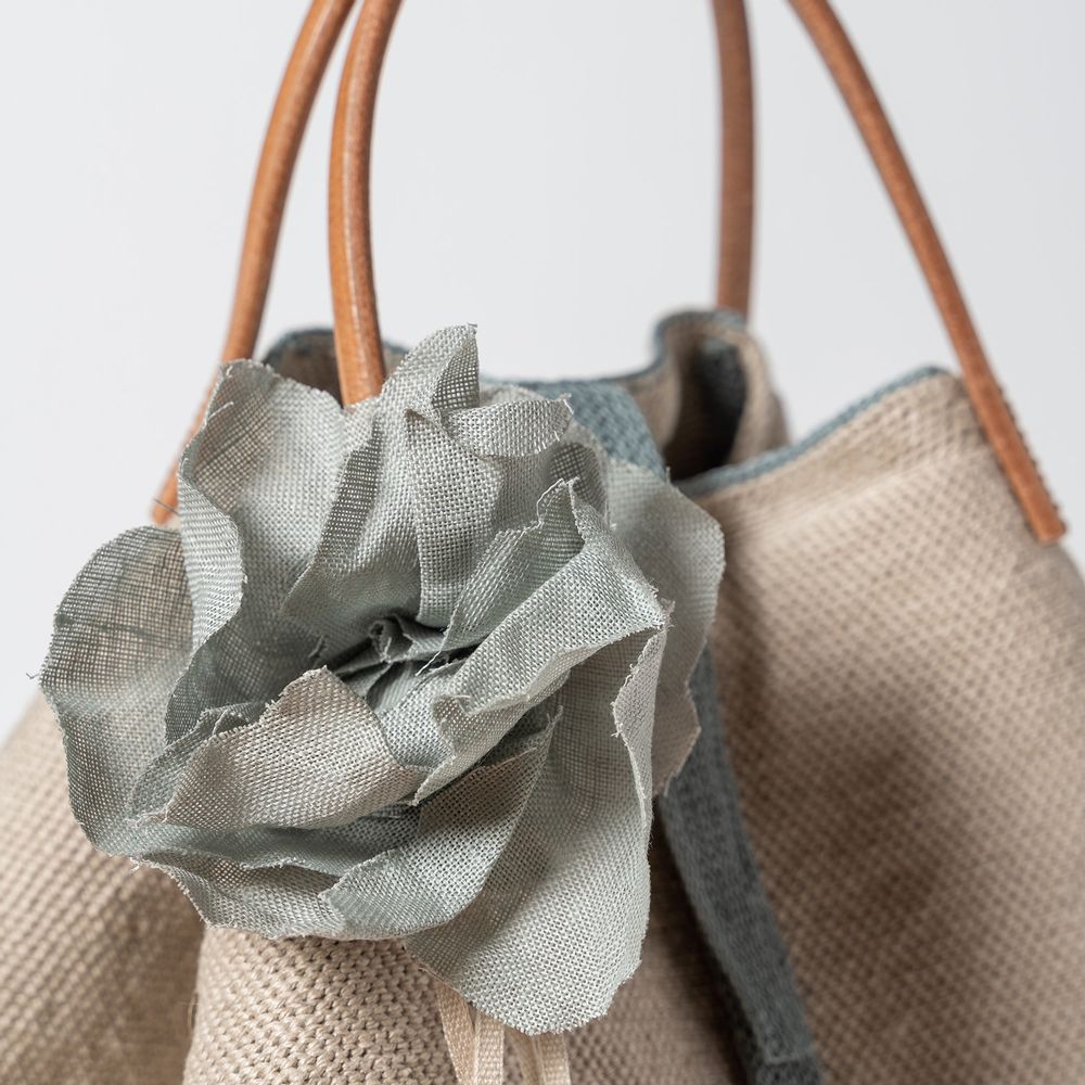 Bags and totes - Linen handmade big bag- Gray - TAITUNG ESSENCE - MAINMAWU