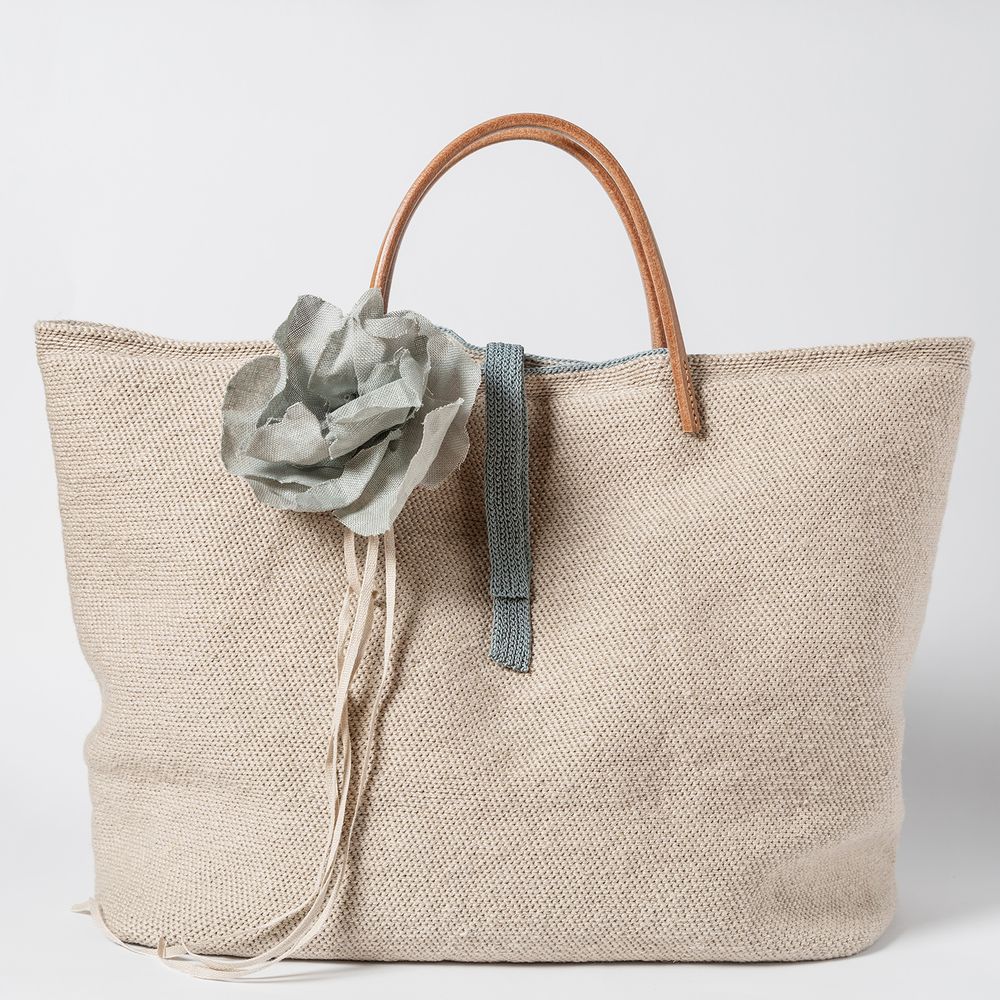Bags and totes - Linen handmade big bag- Gray - TAITUNG ESSENCE - MAINMAWU