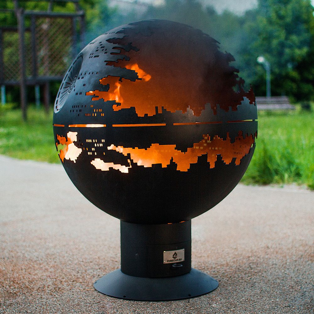 Objets de décoration - Deathstar/Foyer-sphère/Foyer-foyer extérieur décoratif acier noir - FIRECUP