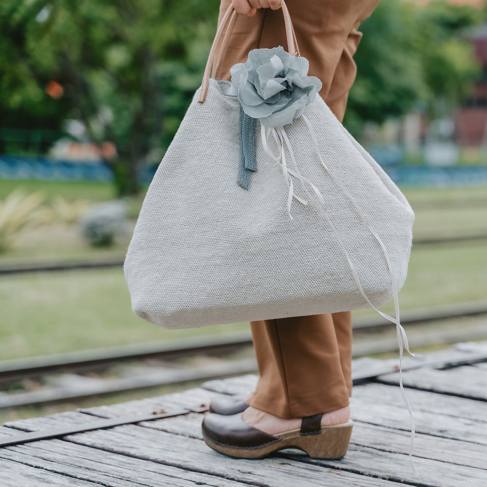 Sacs et cabas - Cabas en lin fait à la main- Rouge - TAITUNG ESSENCE - MAINMAWU