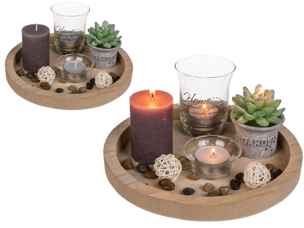 Decorative objects - Natural coloured Wooden Plate - OUT OF THE BLUE