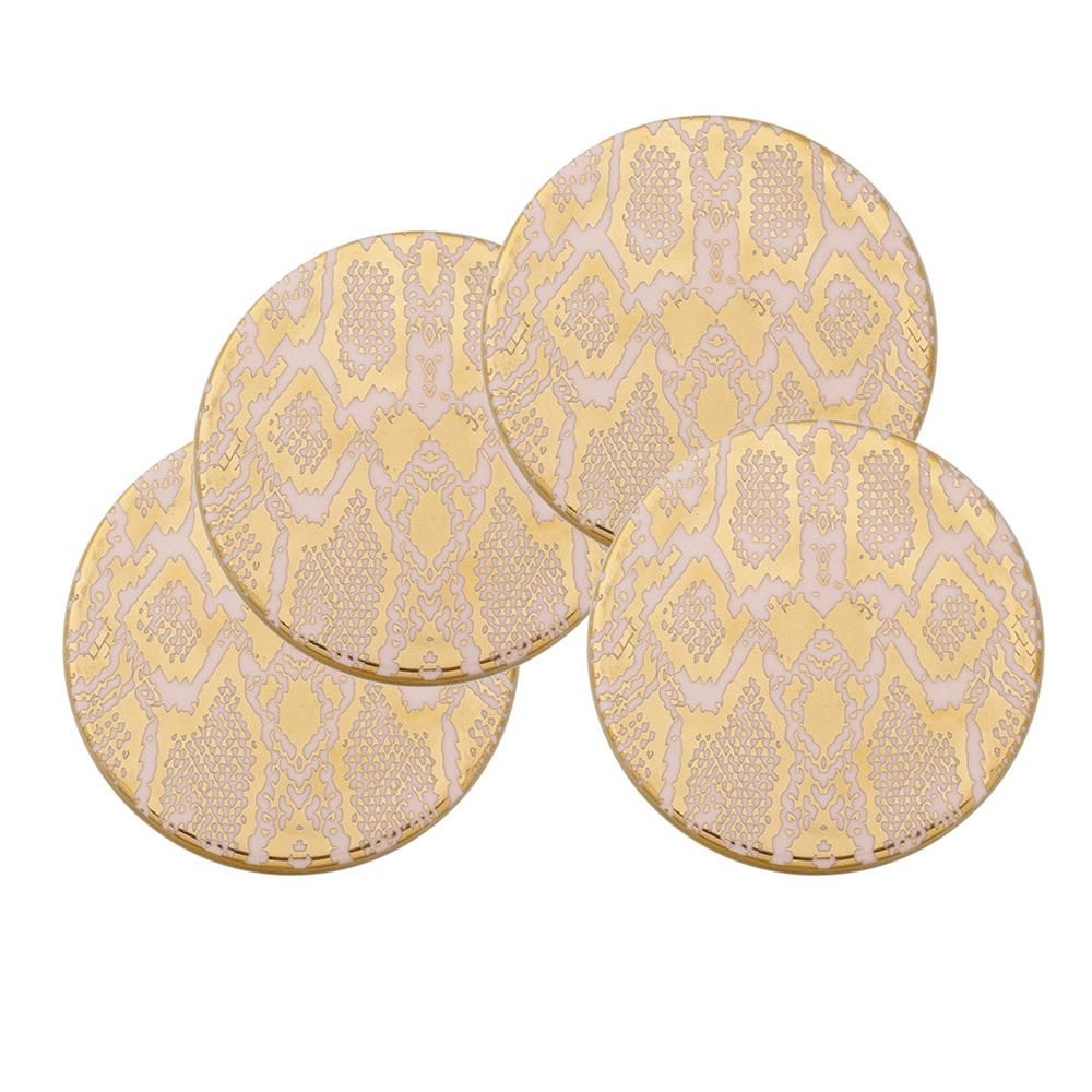 Cadeaux - Safari Lot de 4 sous-verres en peau de serpent - CRISTINA RE
