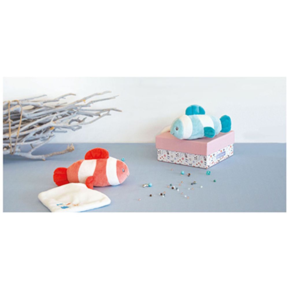Soft toy - CLOWN FISH with doudou Coral - DOUDOU ET COMPAGNIE