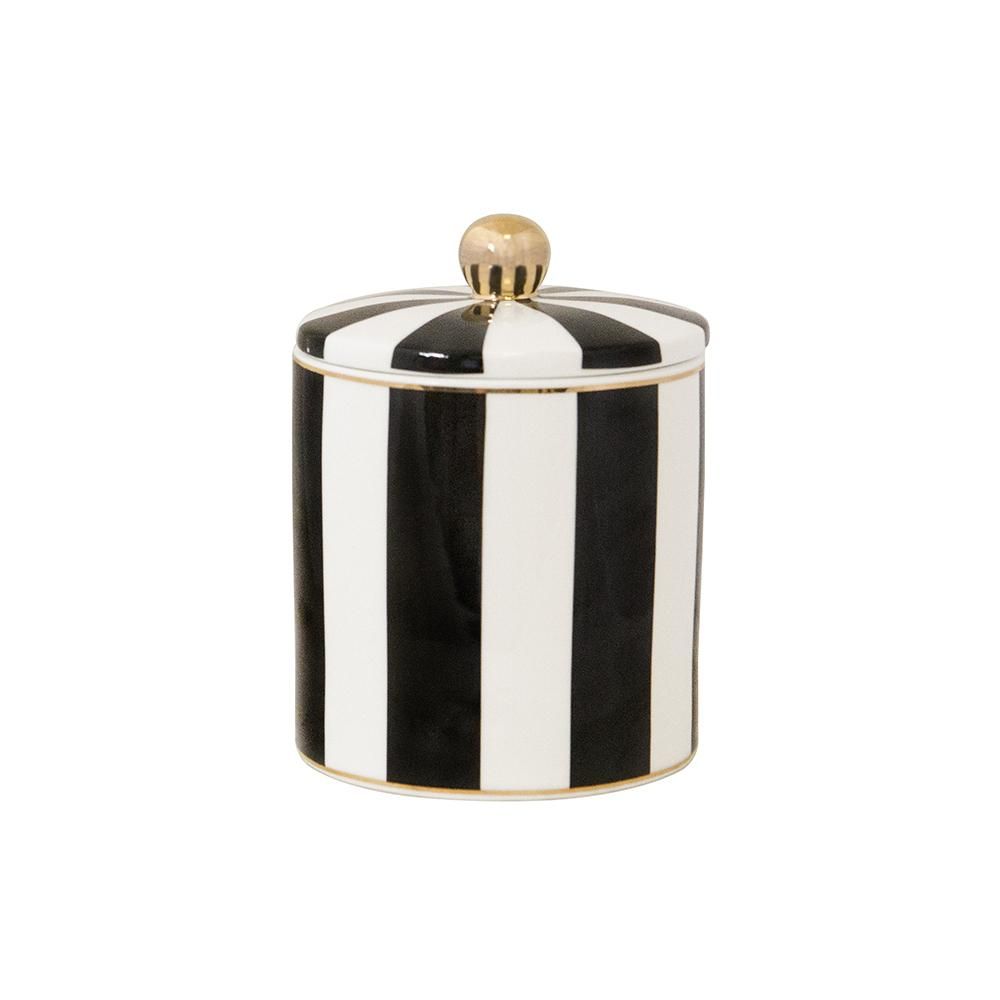 Gifts - Ebony Stripe Candle - Vanilla Macaron - CRISTINA RE