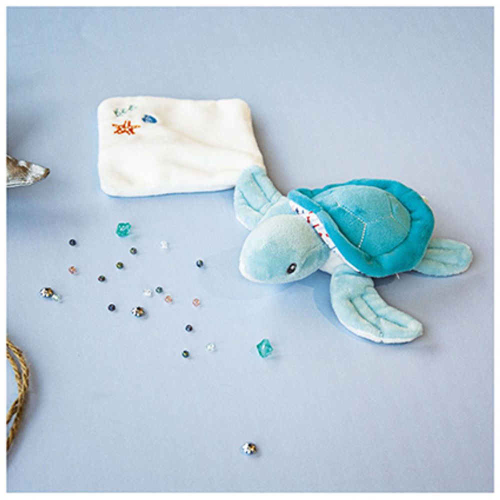 Soft toy - TURTLE with doudou - almond - DOUDOU ET COMPAGNIE